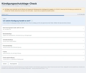 Kündigungsschutzklage-Check: Lohnt sich eine Klage gegen die Kündigung? Kündigungsschutzklage-Check im Arbeitsrecht